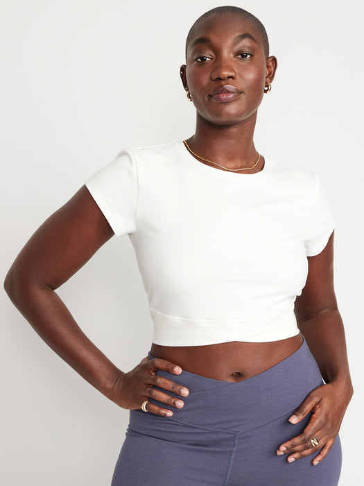 PowerChill Cropped Cross-Front T-Shirt for Women