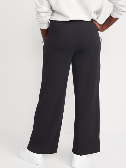 High-Waisted Dynamic Fleece Wide-Leg Pants for Women