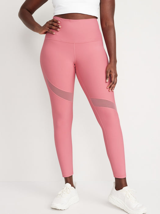 Extra High-Waisted PowerSoft Mesh-Paneled 7/8-Length Leggings for Women