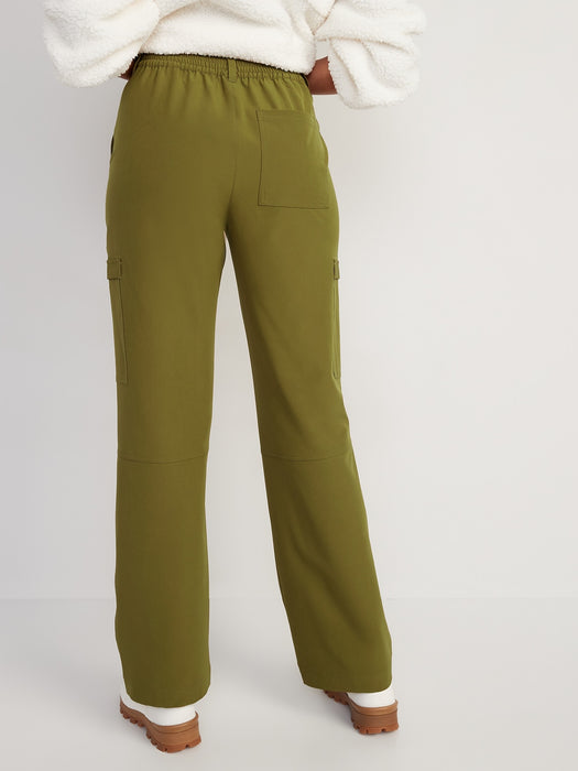 High-Waisted All-Seasons StretchTech Water-Repellent Straight Cargo Pants for Women