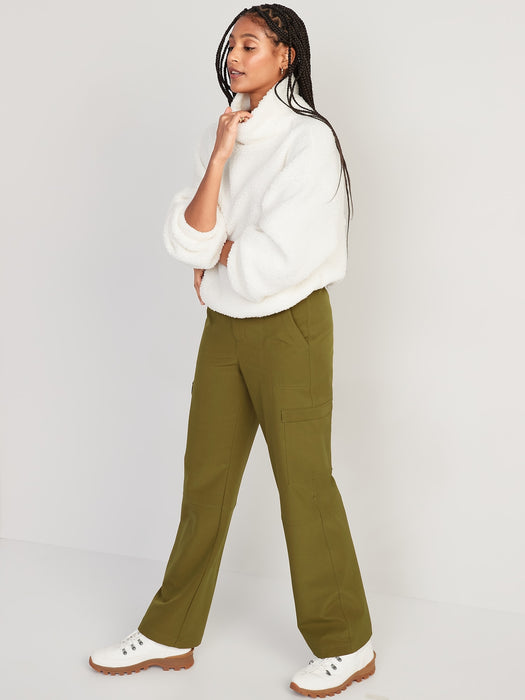 High-Waisted All-Seasons StretchTech Water-Repellent Straight Cargo Pants for Women