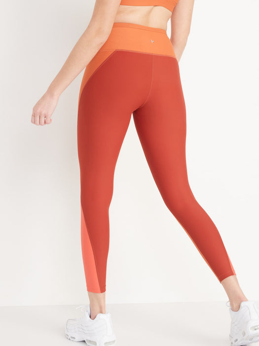 High-Waisted PowerSoft Color-Block 7/8-Length Compression Leggings for Women