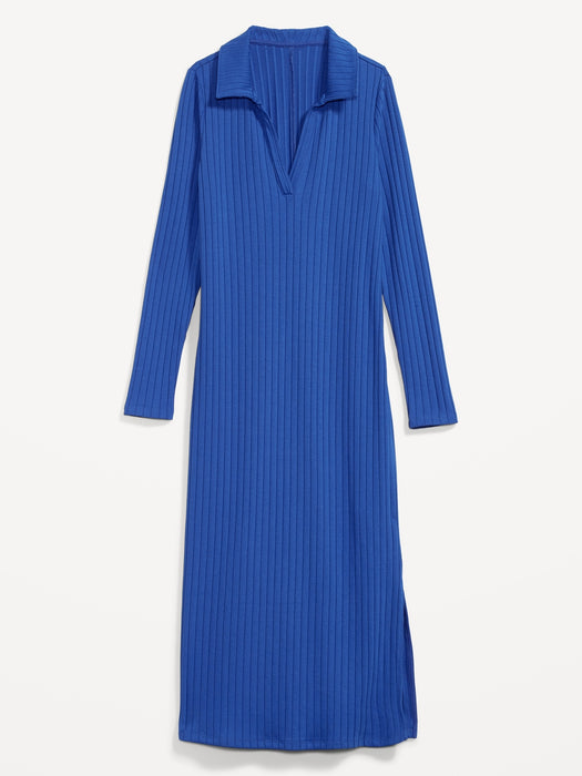 Fitted Rib-Knit Midi Polo Dress for Women GAP (International) Fitted Rib-Knit Midi Polo Dress for Women GAP (International)