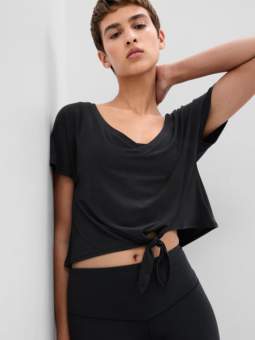 GapFit Breathe Tie-Front V-Neck T-Shirt