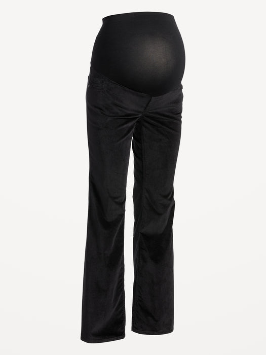 Maternity Full-Panel Velvet Flare Pants