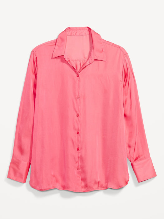Satin Boyfriend Shirt for Women