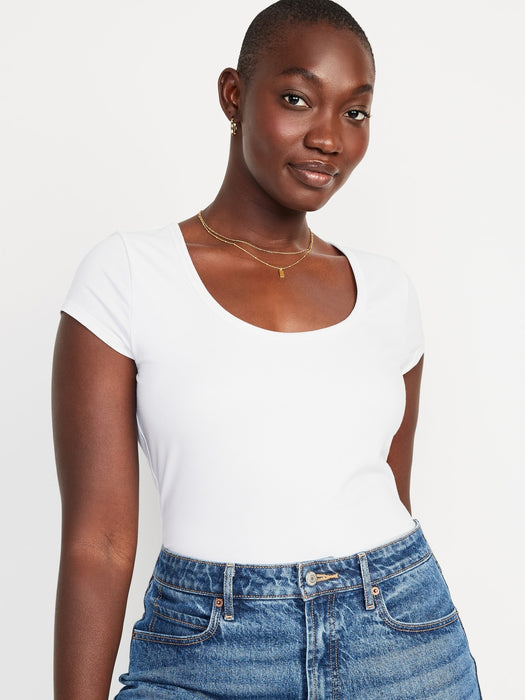 Short-Sleeve Scoop-Neck Bodysuit for Women