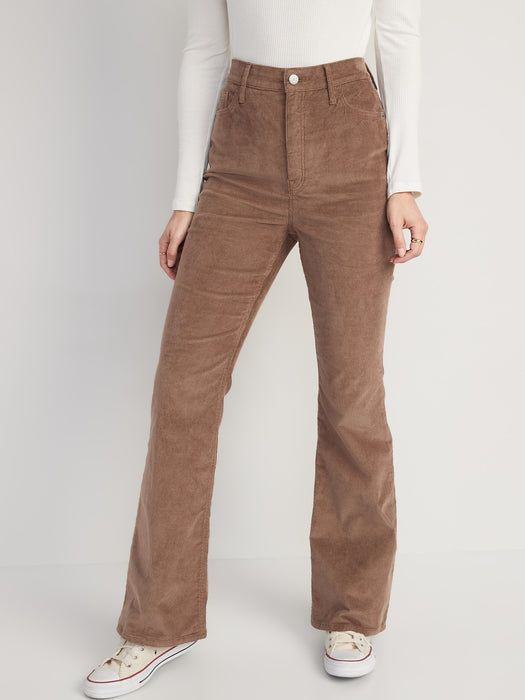 Higher High-Waisted Flare Corduroy Pants for Women