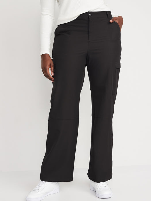 High-Waisted All-Seasons StretchTech Water-Repellent Straight Cargo Pants for Women