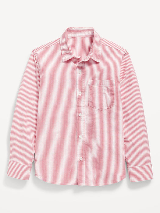 Patterned Poplin Built-In Flex Shirt for Boys