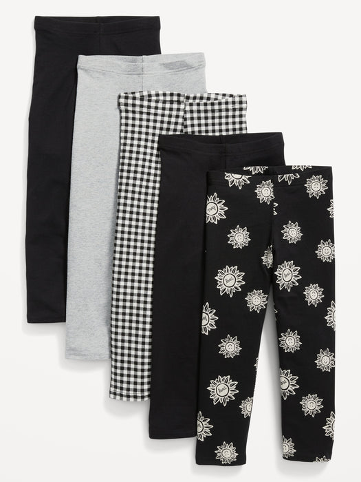 Built-In Tough Jersey-Knit Crop Leggings 5-Pack for Girls
