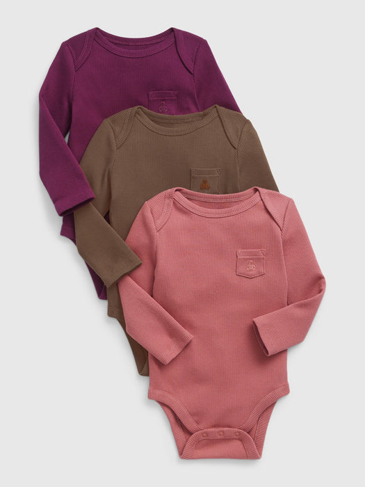 Baby Organic Cotton Rib Bodysuit (3-Pack)