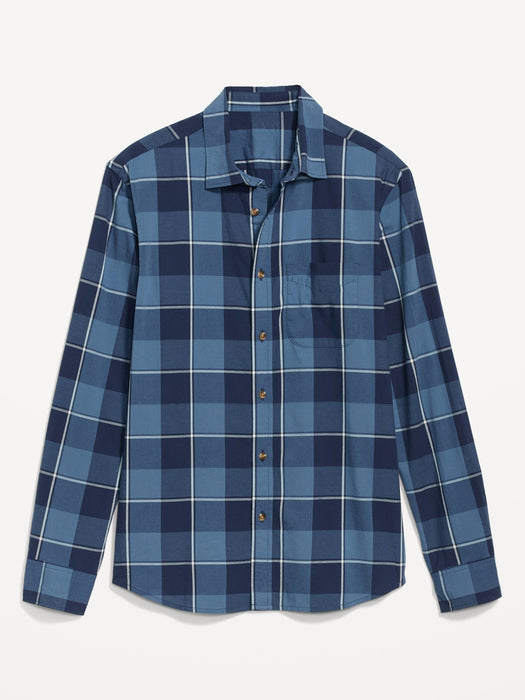 Regular-Fit Built-In Flex Patterned Everyday Shirt for Men