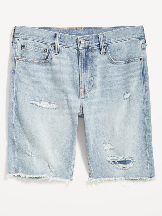 Slim Ripped Cut-Off Jean Shorts for Men -- 9-inch inseam