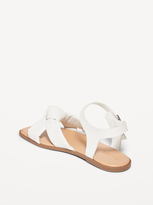 Faux-Leather Knotted Sandals for Girls