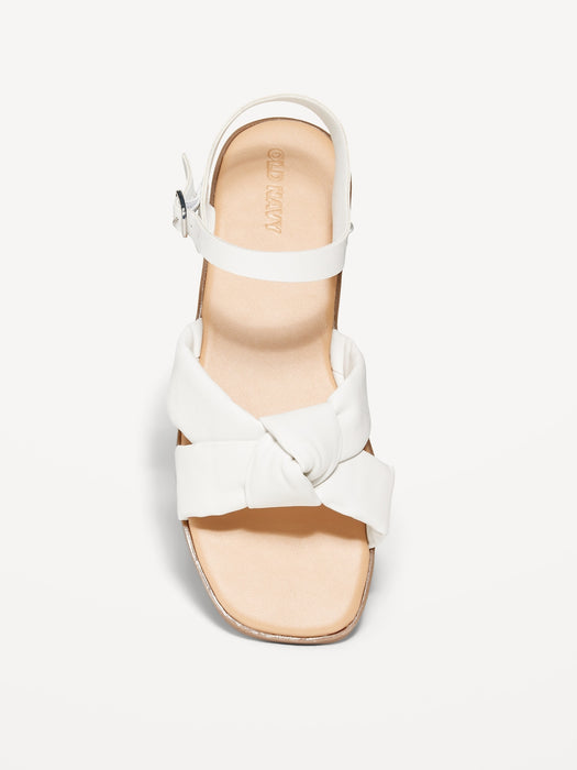 Faux-Leather Knotted Sandals for Girls