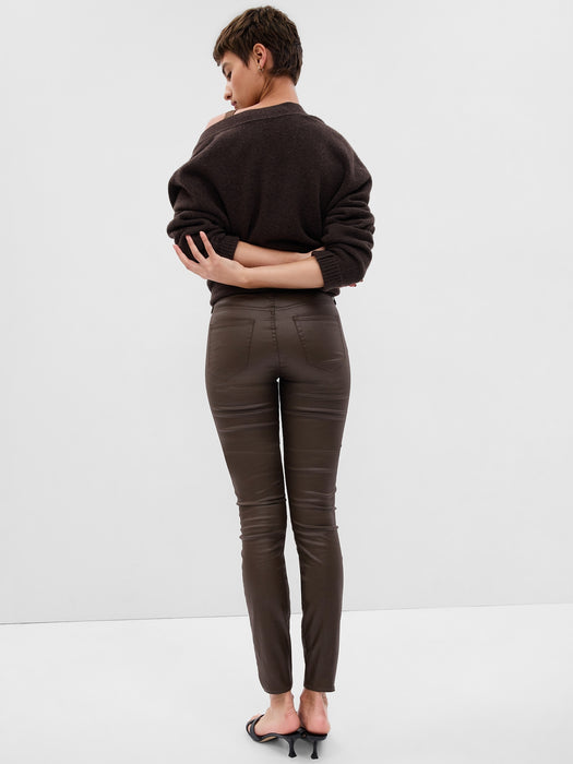 Mid Rise Coated Denim True Skinny Jeans