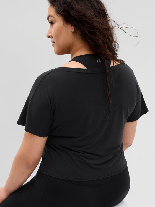 GapFit Breathe Tie-Front V-Neck T-Shirt