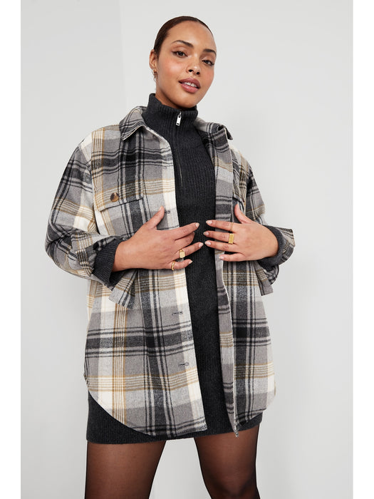 Mock-Neck Quarter-Zip Mini Sweater Shift Dress for Women