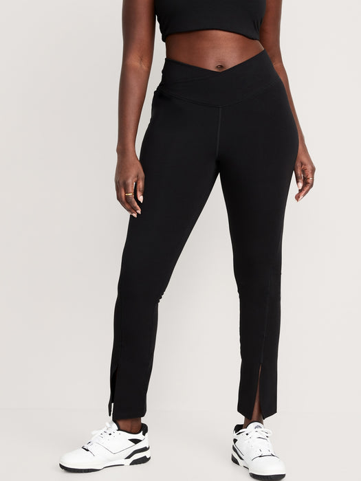 Extra High-Waisted PowerChill Cross-Front Split-Hem Leggings for Women