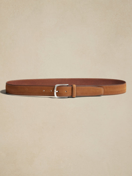 Cinza Nubuck Leather Belt