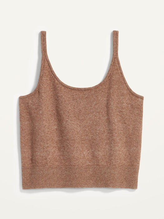 Cozy Cropped Sweater Tank Top for Women