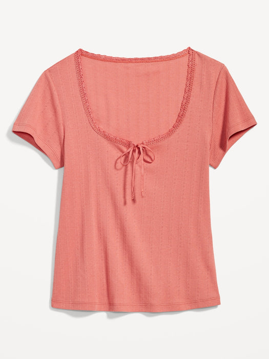 Pointelle-Knit Top for Women