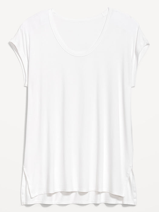 Luxe Voop-Neck Tunic T-Shirt for Women