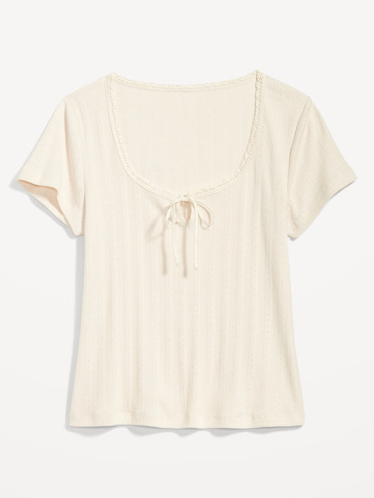 Pointelle-Knit Top for Women