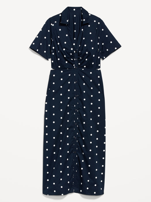 Cutout Midi Shirt Dress for Women