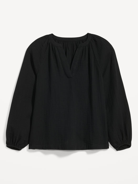 Split-Neck Blouse