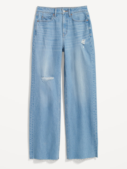 Curvy Extra High-Waisted Cut-Off Wide-Leg Jeans for Women