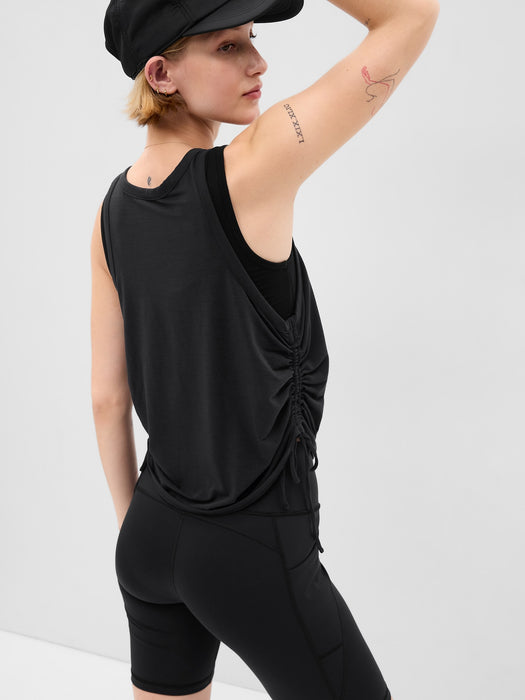 GapFit Breathe Cropped Cinch Tank Top