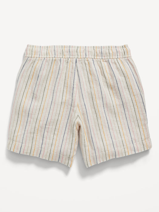 Linen-Blend Printed Drawstring Midi Shorts for Girls