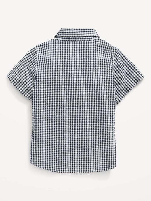 Short-Sleeve Printed Shirt & Bow-Tie Set for Toddler Boys