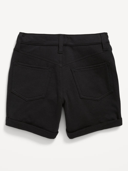 French Terry Rolled-Cuff Midi Shorts for Girls