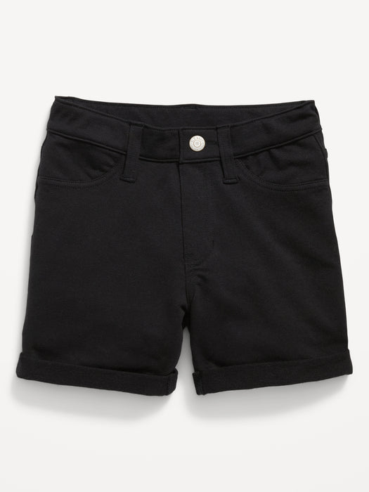 French Terry Rolled-Cuff Midi Shorts for Girls