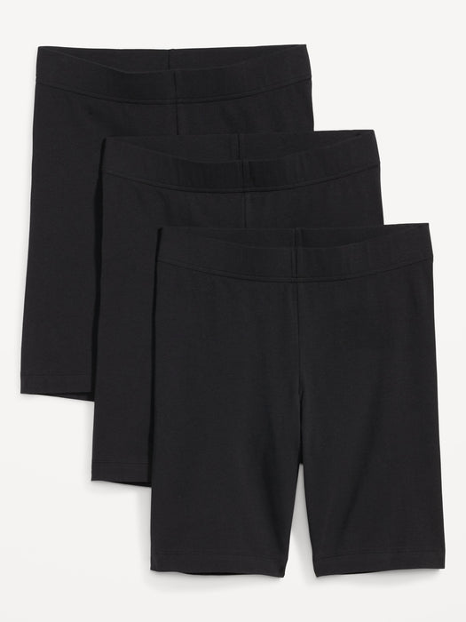 High-Waisted Jersey Biker Shorts 3-Pack -- 8-inch inseam