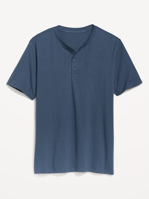 Soft-Washed Short-Sleeve Henley T-Shirt for Men