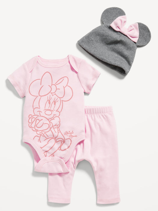 Unisex Disney© Minnie Mouse 3-Piece  Bodysuit, Pants & Hat Layette for Baby