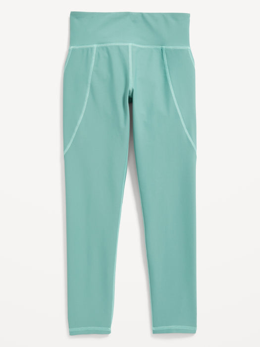 High-Waisted PowerSoft 7/8-Length Side-Pocket Leggings for Girls