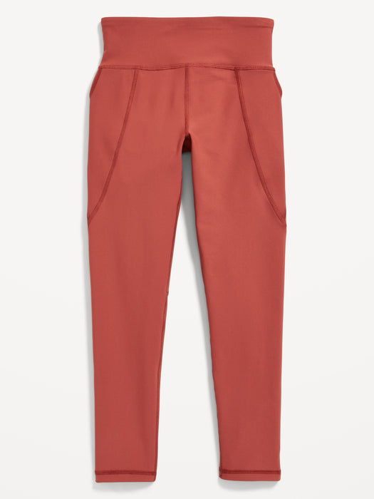 High-Waisted PowerSoft 7/8-Length Side-Pocket Leggings for Girls
