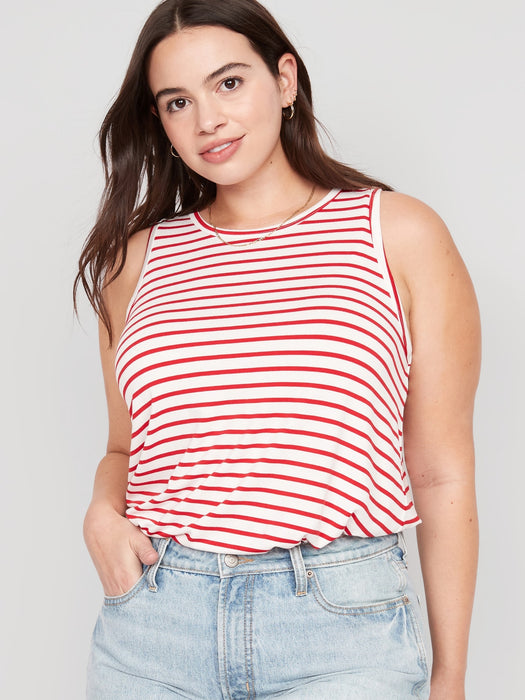Sleeveless Luxe Striped T-Shirt for Women