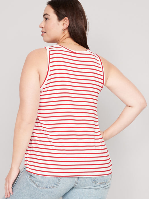 Sleeveless Luxe Striped T-Shirt for Women