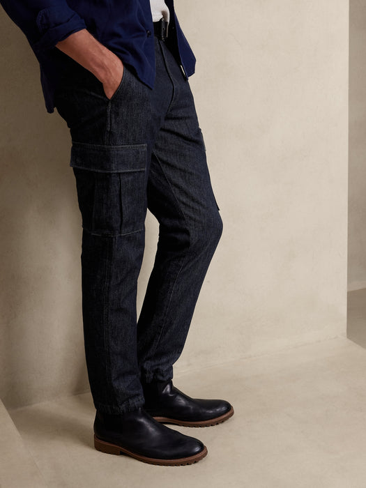 Tapered Denim Cargo Pant