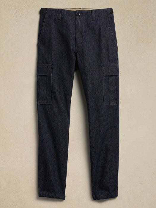 Tapered Denim Cargo Pant