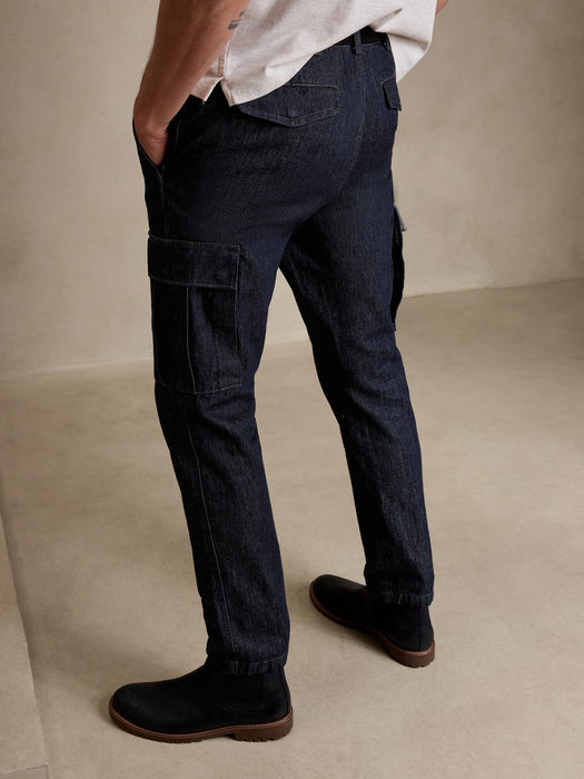 Tapered Denim Cargo Pant