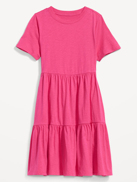 EveryWear Slub-Knit Tiered Mini T-Shirt Swing Dress for Women