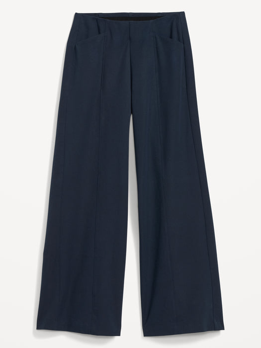 High-Waisted Pull-On Pixie Super Wide-Leg Pants