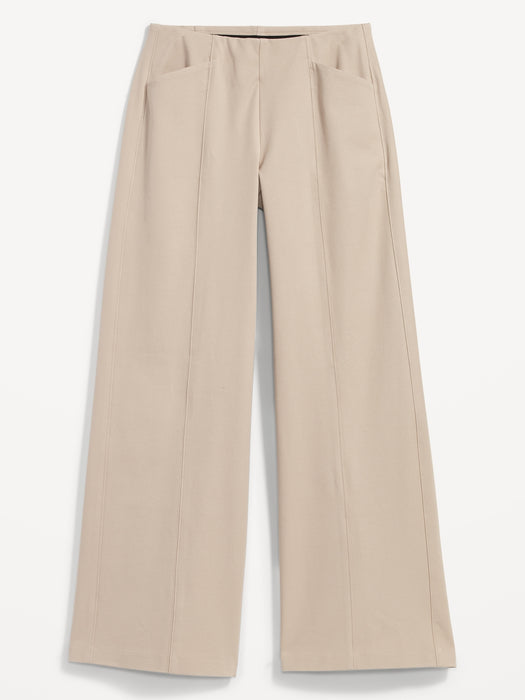 High-Waisted Pull-On Pixie Super Wide-Leg Pants